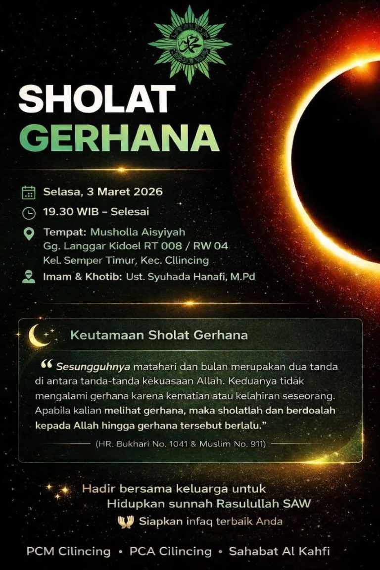 Sholat Gerhana 3 Maret 2026 di Semper Timur Jakarta Utara